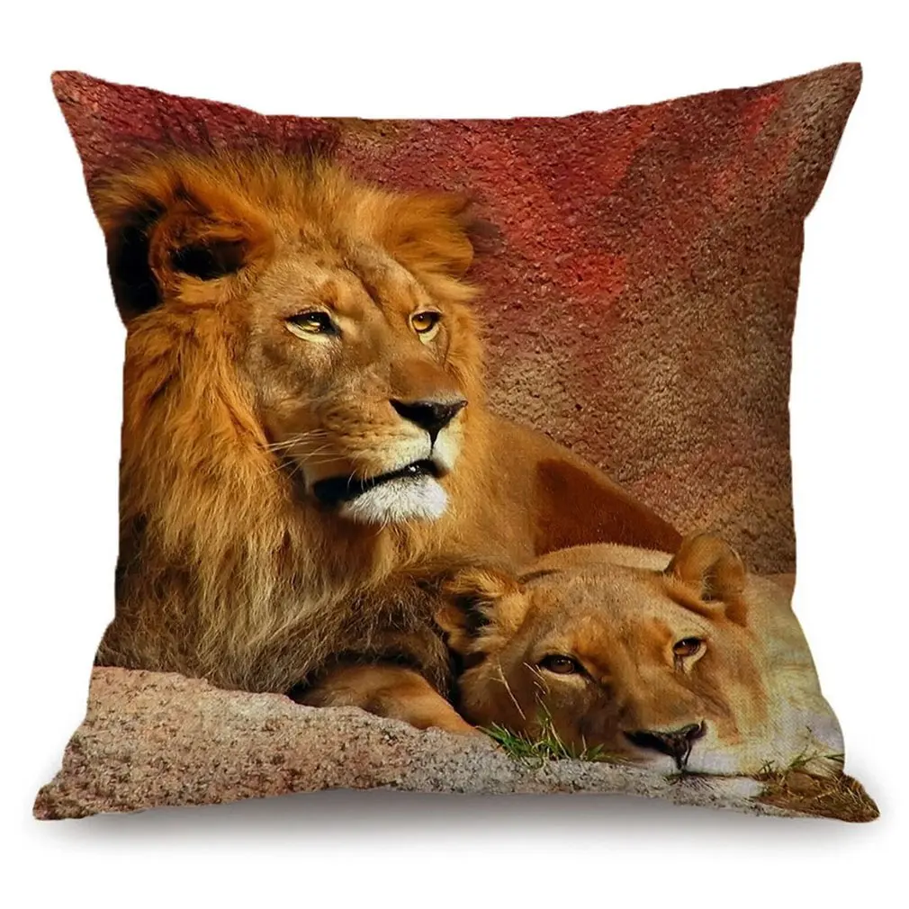 Mother And Child Lion Pillow Case Reversible Sequin Glitter Sofa Waist Cushion Cover Mother And Child Lion Pillow Case Reversible Sequin Glitter Sofa Waist Cushion Cover