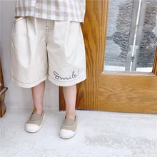 Летние футболки для девочек ясельного возраста модные корейские свободные Детские большого размера Шорты повседневные широкие брюки детские шорты для девочек новое поступление