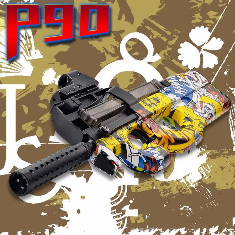 

P90 Electric Toy Gun Paintball Live CS Assault Snipe Weapon Soft Water Bullet Pistol with bulletsToys For Boy Weapons toy pistol