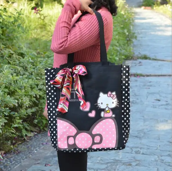 Новинка клатч Hello Kitty большая сумка через плечо для шоппинга Женская холщовая