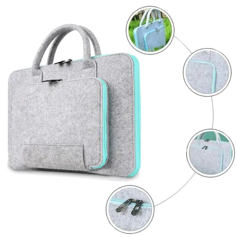 Wool Felt Laptop Bag For Mac 11 13 15 17 Mouse Bags Briefcase for Macbook Air Pro Retina For Lenovo Notebook Sleeve Case Wool Felt Laptop Bag For Mac 11 13 15 17 Mouse Bags Briefcase for Macbook Air Pro Retina For Lenovo Notebook Sleeve Case