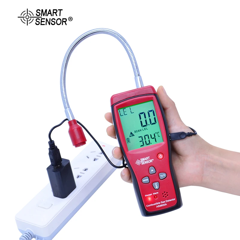  SMART SENSOR AS8800A Combustible Natural Gas Detector Portable Gas Leak Location Determine Gas Anal