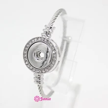 10 шт. новые ювелирные изделия с кристаллами, браслет из нержавеющей стали с регулируемой защелкой, браслеты и браслеты для женщин, подходят для пуговиц 18 мм, сделай сам