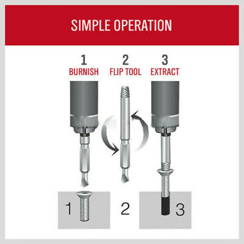 

6Pcs Damaged Screw Extractor Remove Set Easy Out Bolt Screw Extractor Drill Bits