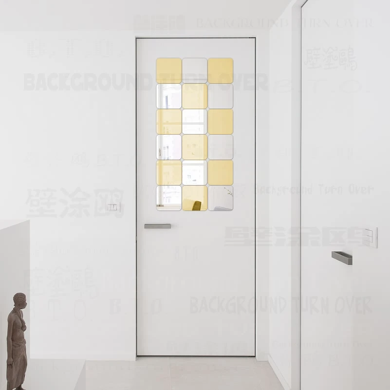 

Square Decorative 3D Acrylic Mirror Wall Stickers Living Room Bedroom Bathroom Door Home Decor Room Decoration Mirror Tiles R177