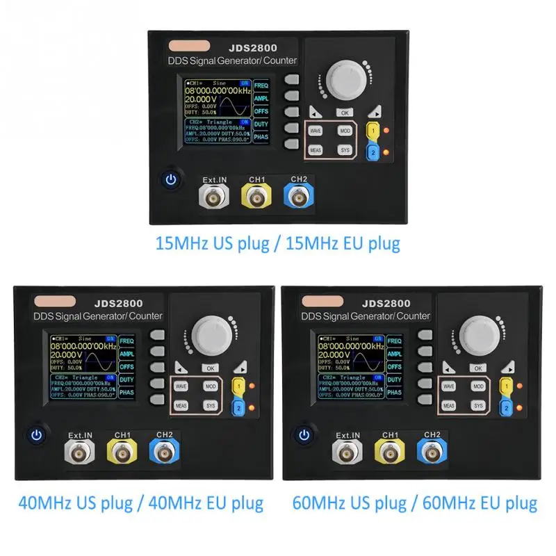 

New 1 Set JDS2800 Dual-channel Function Signal generator AC100-240V DDS Function Arbitrary Waveform Pulse Generator W/ Software