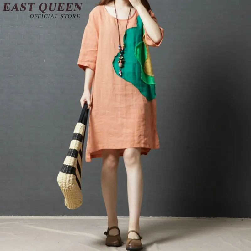 Лето 2018 женские Китайские Восточные платья льняные для женщин платье в стиле арт