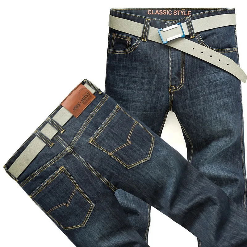 Мужские повседневные эластичные джинсы, тонкие, обычный крой, хорошая резка, идеальные детали размера плюс, рваные брюки, класс стиль - Цвет: 1908blueblack