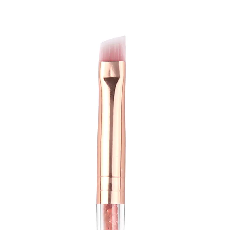 Профессиональный коническая кисть для бровей розовый/золото скошенная кисть Высокое качество Кисть для макияжа, бровей Акриловые стразы для глаз кисти - Handle Color: Pink