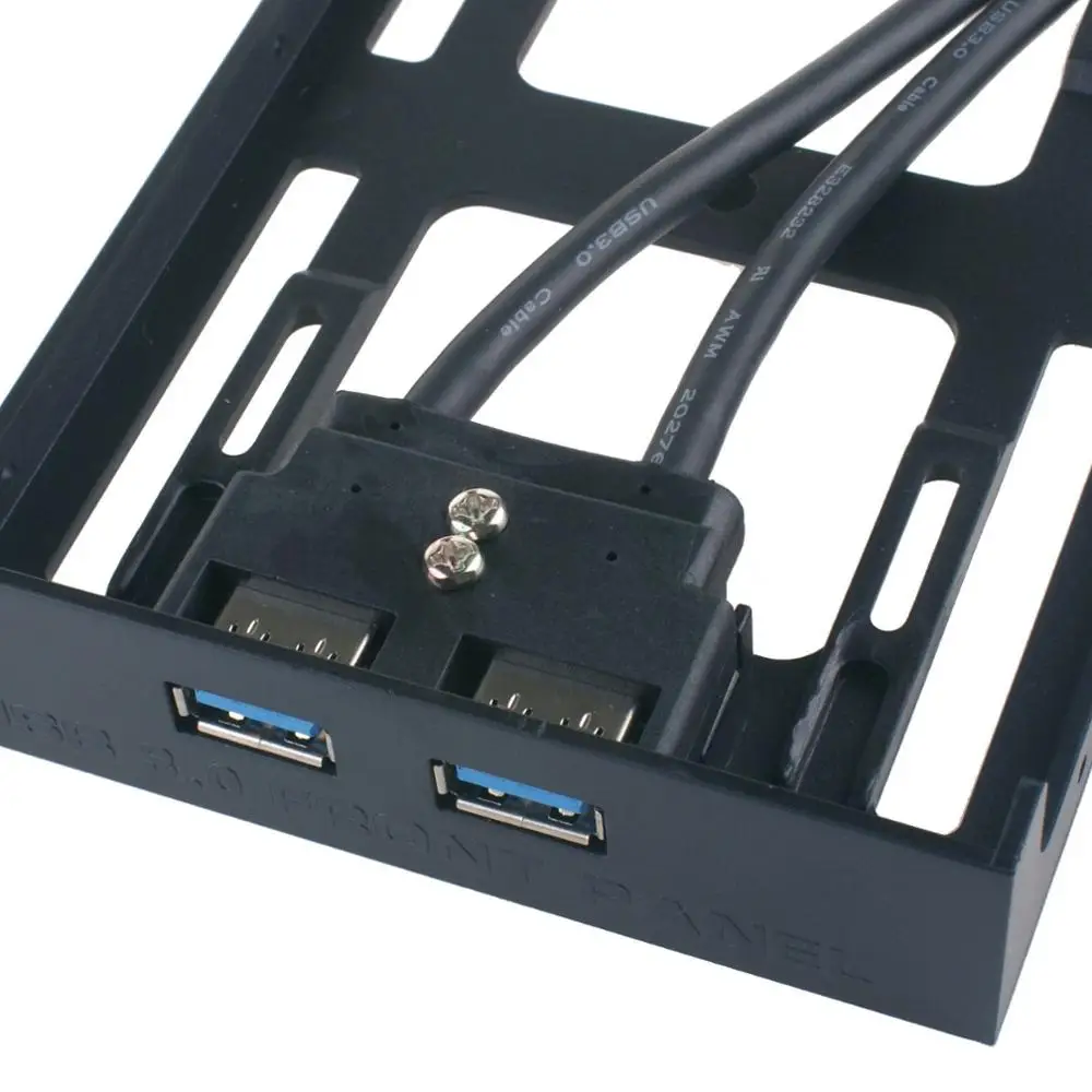 LM74 USB 3.0 اللوحة الأمامية واجهة تثبيت في وحدة معالجة خارجية للحاسوب لوحة 3.5 بوصة قرص مرن موقف 2 x USB مآخذ إلى 19 دبوس