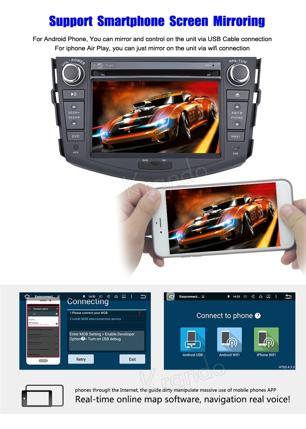 Krando android car stereo navigation system for toyota RAV4 2006-2012  car dvd player multimedia system (4)