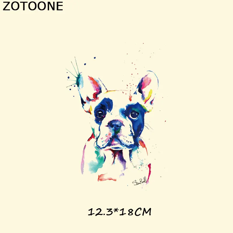 ZOTOONE утюжок на заплатках для одежды милые животные собака теплопередача патчи
