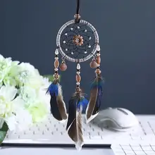 Ручной работы Ловец снов перьевой подвесной автомобиль зеркало заднего вида орнамент аксессуары для украшения автомобиля подарки автомобиль кулон