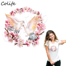 Женщины голуби патчи на аппликация на одежду в патч железо на теплопередачи виниловая бумага наклейки персональный аксессуар Аппликация