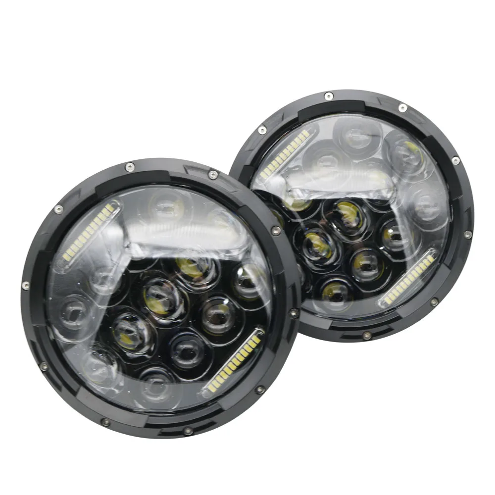 7 inch LED Headlight DRL Angle Eyes Led Headlamp 12v 24v 7 LED Headlight For Jeep Wrangler TJ JK LJ unlimited For Nissan Patrol (13)