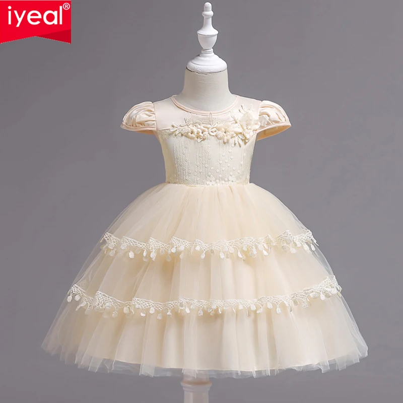 

IYEAL Girls Birthday Party Dresses Elegant Floral Princess Ball Gown Tutu Dress for Weeding Kids Baby First Communion Clothes