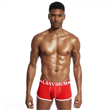 

Low Waist Boxer Shorts Men Sponge Mats Underwear Boxer Calzoncillo Hombre Cueca Masculina Mens Ropa Interior Hombre Breathable