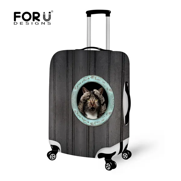 FORUDESIGNS/3D милая собака мопс защитные чехлы эластичный багажный чехол для 18-30 дюймов багажник сумка чемодан на молнии - Цвет: C0054
