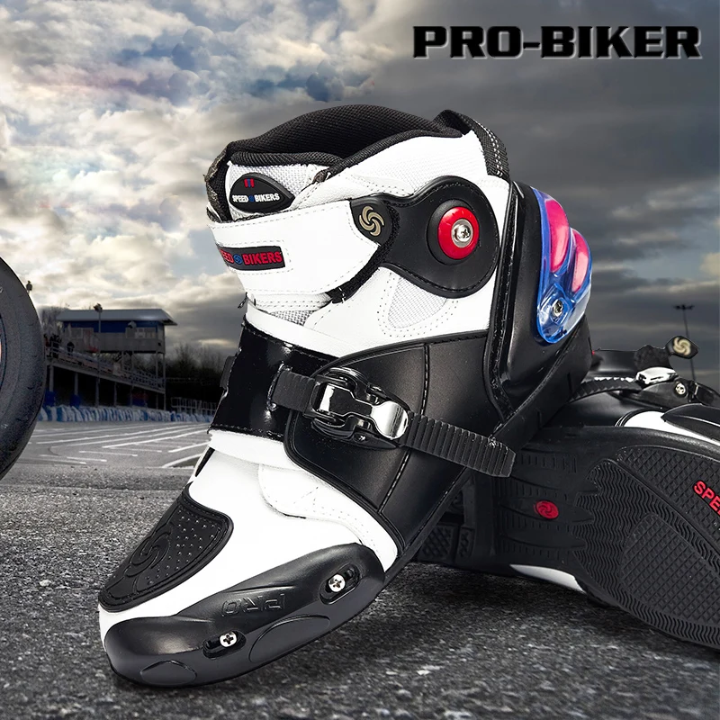 Pro botas de motocicleta Moto Short de deporte de cuero de microfibra Probiker de tobillo en zapatos Motocross Moto zapatos antideslizantes zapatos de