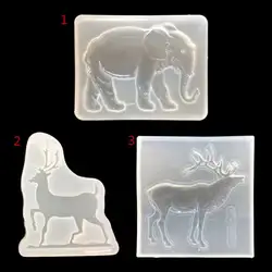 Рождество вешалка рога оленя Слон Лось DIY силиконовая форма в виде животного Создание украшений из каучука W2952001