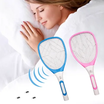 

Behogar 3Layer Grid Multi-function USB Rechargeable LED Electric Fly Swatter Mosquitoes Insects Racket Killer Racquet usb Killer