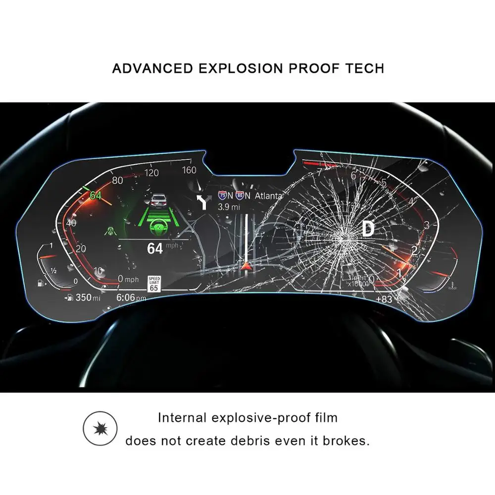 Billige RUIYA screen protector für BMW X5 G05 LCD instrument panel bildschirm, 9 H gehärtetem glas schutz schutz vor täglichen schäden
