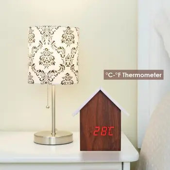 

LED Digital Voice Control Alarm Clock Thermometer Desktop Snooze Table Clock Free Switching Celsius and Fahrenheit Display