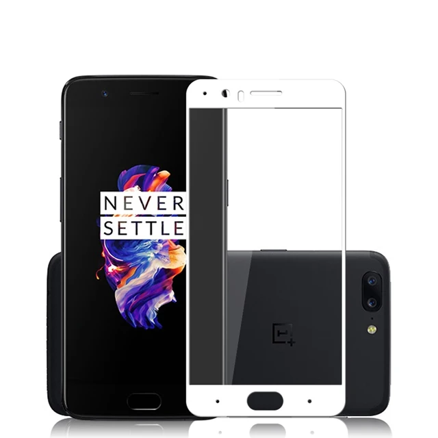 2 предмета полный охват 5 закаленное Стекло чехол для OnePlus 5 Экран протектор для One Plus5 A5000 5,5 дюйма Glas Защитная пленка для телефона - Цвет: White