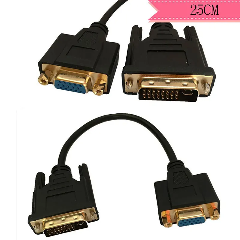 Кабель-адаптер DVI-VGA DVI-I 24 + 5 штекер-VGA HD15 Женский позолоченный для игр DVD ноутбуков