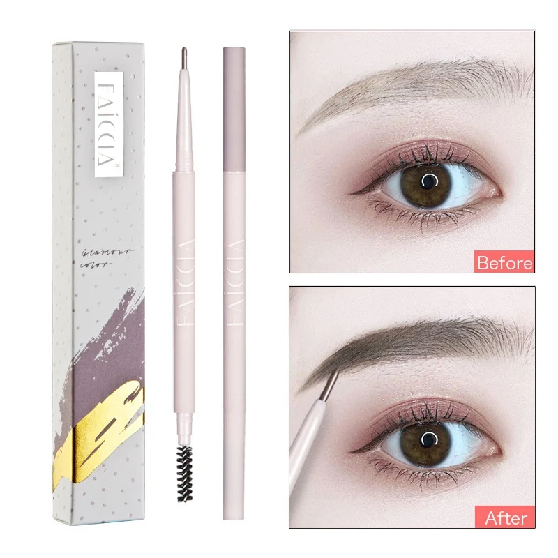 

2019 Double-End Eyebrow Pen With Fine Refill Waterproof Smudge-Proof Lasting Eyebrow Outline Pen Eyebrow Enhancers