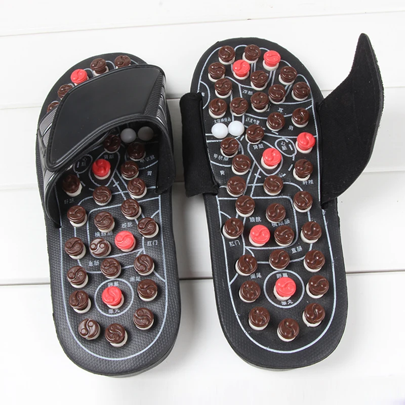 black 44-45 size Массажные тапочки для ног, акупунктурная терапия, Массажная обувь для акупунктурной точки стопы, активирующая рефлексотерапия, уход за ногами, массажер, сандалии - Цвет: black 44-45 size