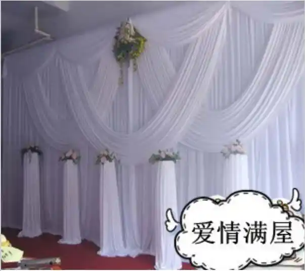 White Wedding Backdrop Curtain With Swags 10ft X 20ft Dhl Fedex Free Shipping Stage Backdrops Decoration Weddingstage Curtains Aliexpress White Wedding Backdrop Curtain With