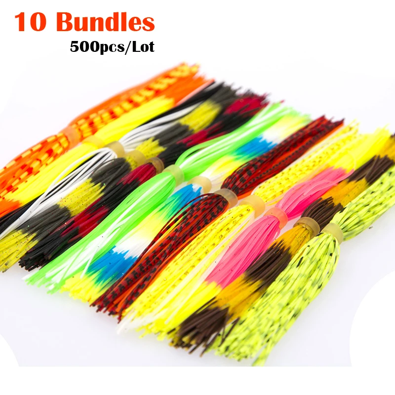 500pcs 10 Bundles 13cm/2.6g PVC Fly Tying Threads Skirts Straps Beard