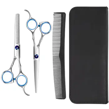 

Frcolor 5Pcs Professional Hair Cutting Scissors Hair Thinning Shears Barber Scissors Set Hairstyling Salon Hairdressing Scissors