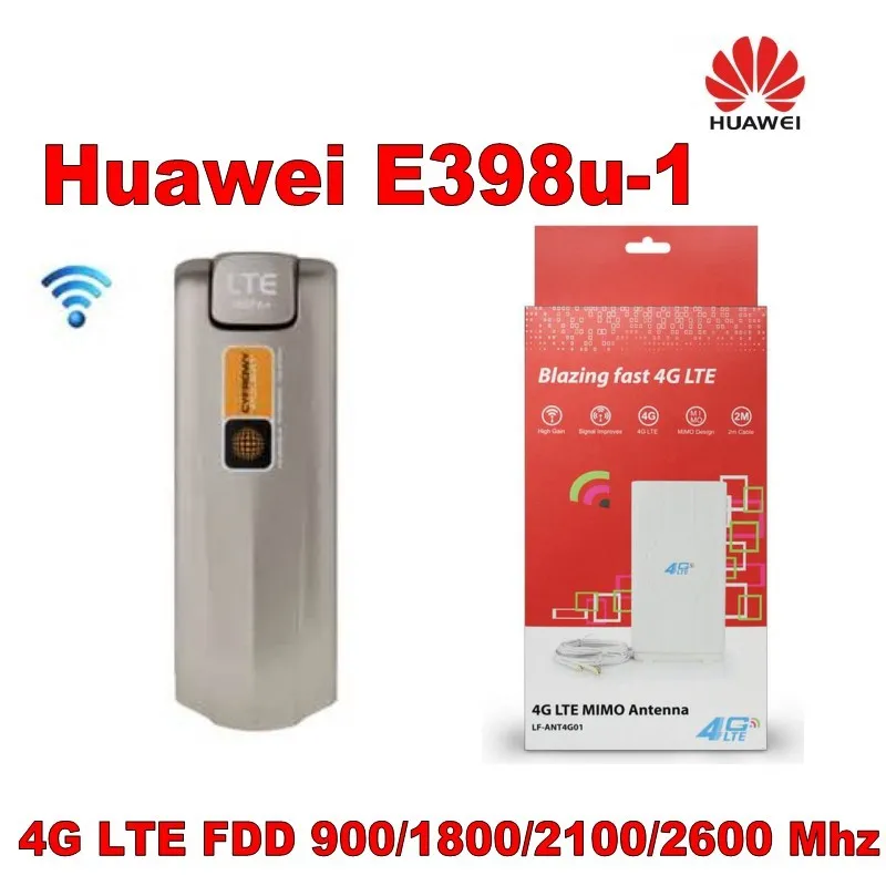 Лот из 10 шт. разблокирована оригинальный huawei E398 E398u-1 100 Мбит/с 4 г LTE USB модем + 4 г антенны (Два TS-9 разъем)