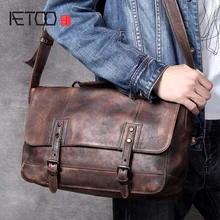 AETOO Retro make old head cowhide single shoulder bag casual man crossbody bag