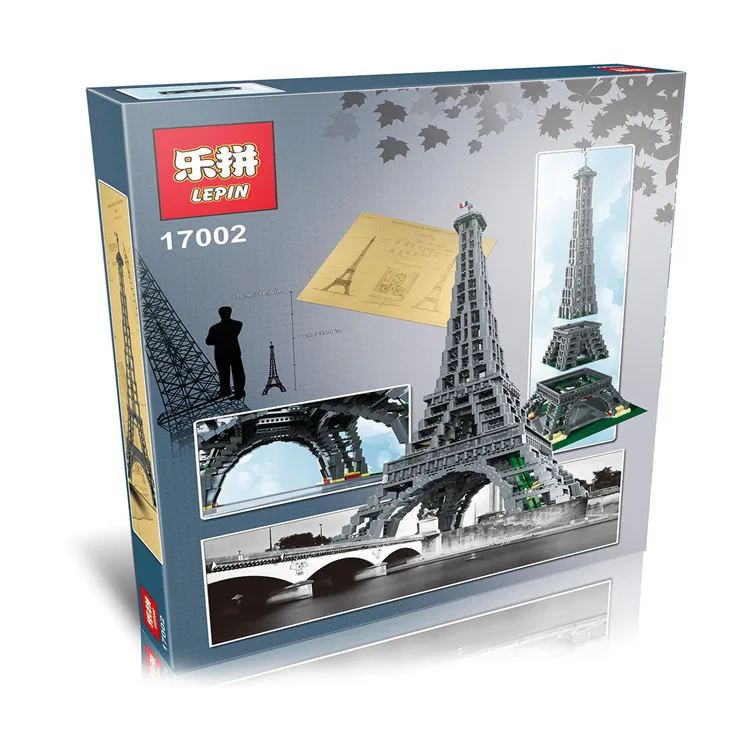 New LEPIN 17002 3478pcs The Eiffel Tower Model Building Kits Minifigures Brick Toys Compatible 10181 Give