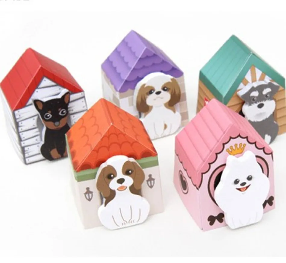 

New Cute pet house box style Notepad sticky note Memo pad message note