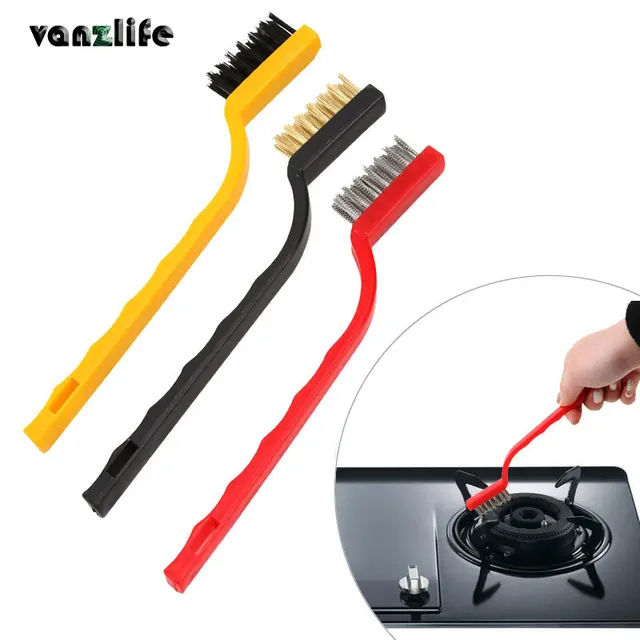 Vanzlife Gas Stove Cleaning Wire Brush Kitchen Tools Metal Fiber Vanzlife Gas Stove Cleaning Wire Brush Kitchen Tools Metal Fiber Strong Decontamination 3pcs A Lot