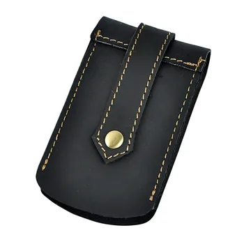 

Punk Man Waist Bags Imported Frenzy Leather Crazy Horse Leather Pockets For Keychain & Car Remote Control Leather Anto Key Bag
