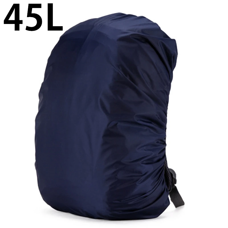 35/45L Регулируемый Водонепроницаемый рюкзак с защитой от пыли дождевик Портативный Сверхлегкий сумка Защита для отдыха на природе для инструменты Пеший Туризм сумка чехол - Цвет: Navy Blue-45L