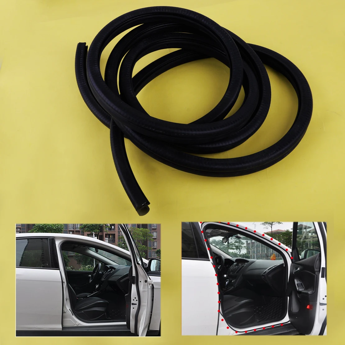 Black EPDM Lock Rubber Seal Car Door Edge Protector Strip Bulb RV Boat