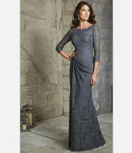 Marineblau Spitze 2016 Mutter der Braut Kleider Mit ärmeln Für Hochzeit Abendgesellschaft Kleider Frauen Formales Kleid Plus größe