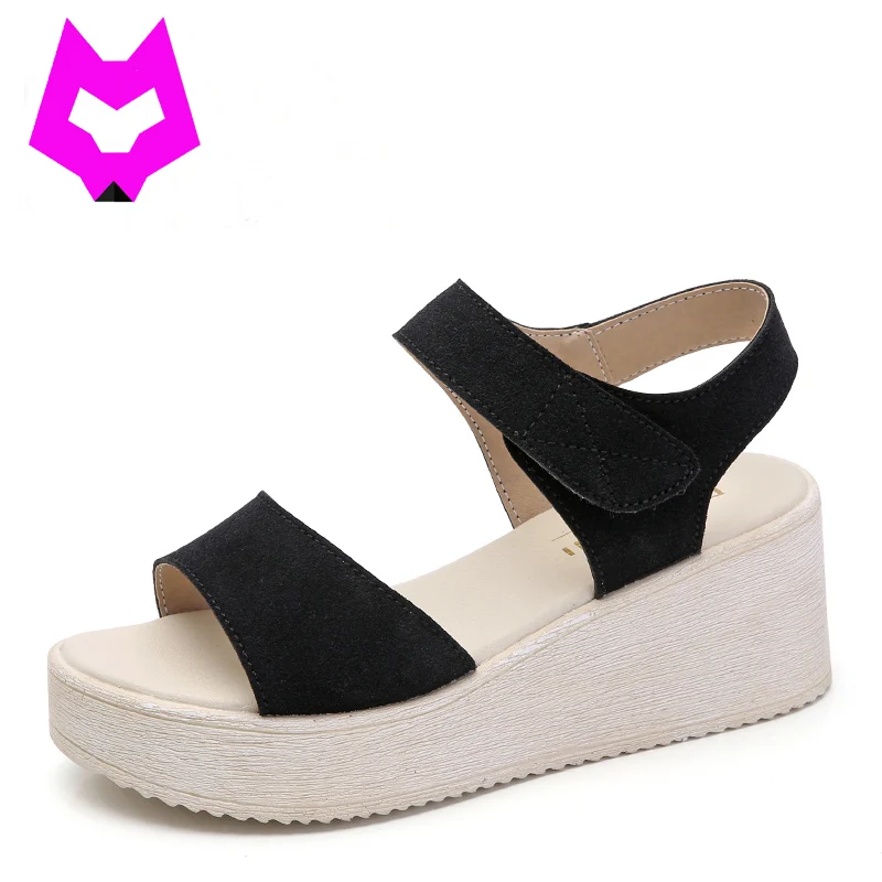 

Wolf Who Women Sandals 2017 Summer New Open Toe Fashion platform High Heels muffins Wedges Sandals female shoes women shoes