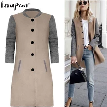 INUPIAT 2017 New Style Women’s Trench Coat High Quality Pacthwork Coats for Woman Single Breasted Full Sleeve Coat for Female