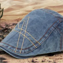 Новая синяя хлопковая ковбойская шляпа-зимняя повседневная газетная шляпа женская и мужская остроконечная Кепка плюща