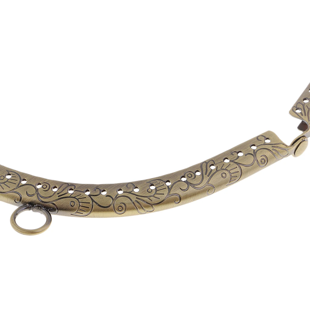  24.5cm Metal Arch Frame Kiss Clasp Lock Bead Head for DIY Handbag Purse Coin Bag