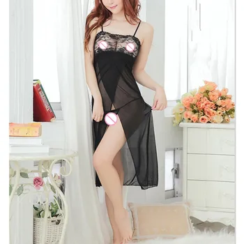 

Sexy Women lingeries Ladies Babydoll Lace Long black Gown Dress Sleepwear Sexy Lingerie Nightwear New
