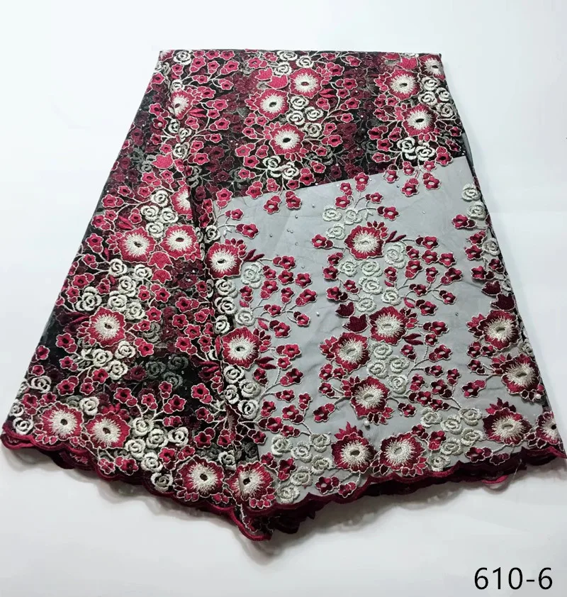 

Tulle Embroidered Net Lace African French Laces Fabrics 2019 High Quality Nigerian French Net Lace With stone 610