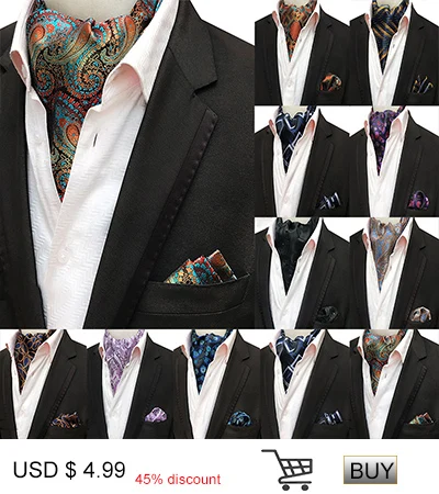 Мода Пейсли Винтаж Шелковый шейный платок Ascot Scrunch само Роскошный Британский стиль Джентльмен Шелковый Аскот Галстук Свадебная вечеринка